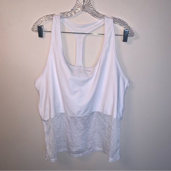 Fabletics White Grey Halter Tank Loose Fit L - Picture 1 of 4
